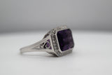 Brazilian Amethyst Diamond Ring