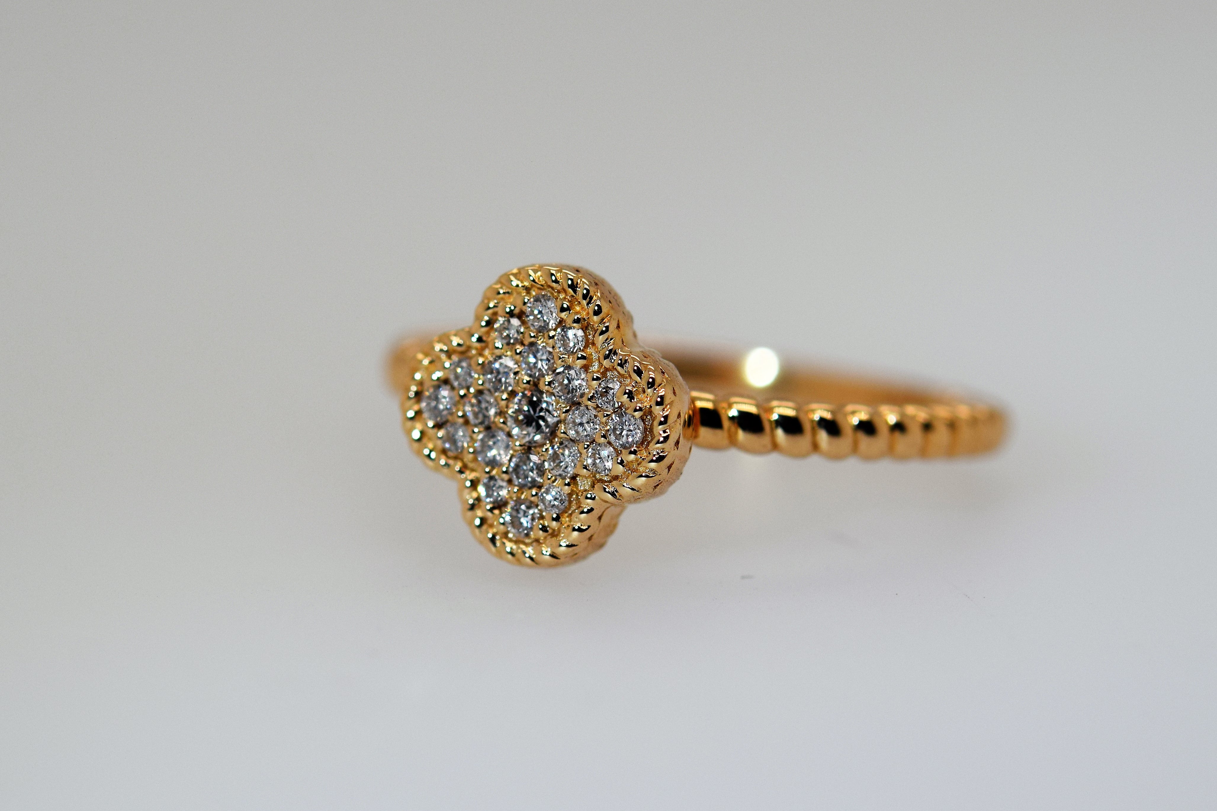 Four Leaf Clover Diamond Ring