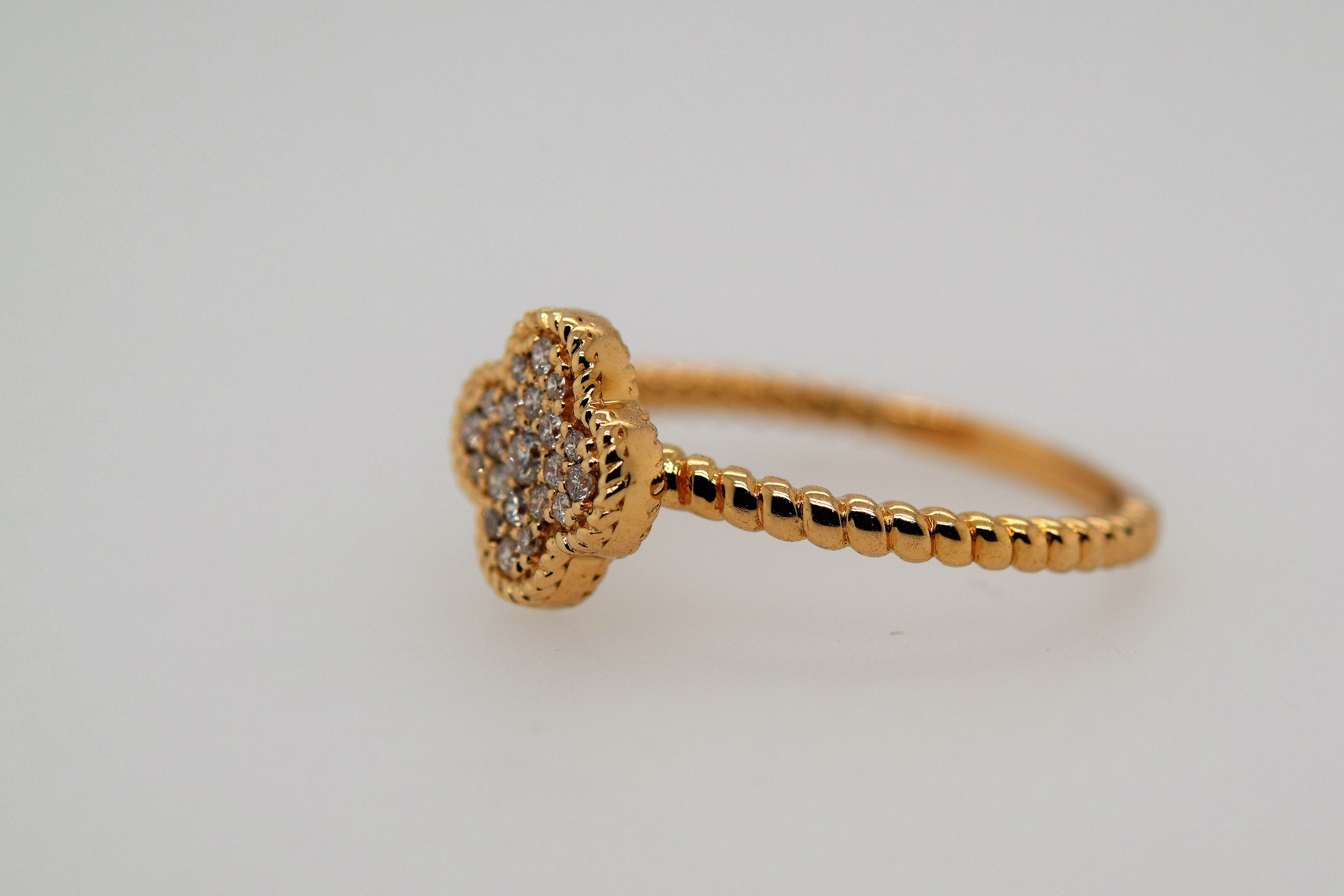 Four Leaf Clover Diamond Ring