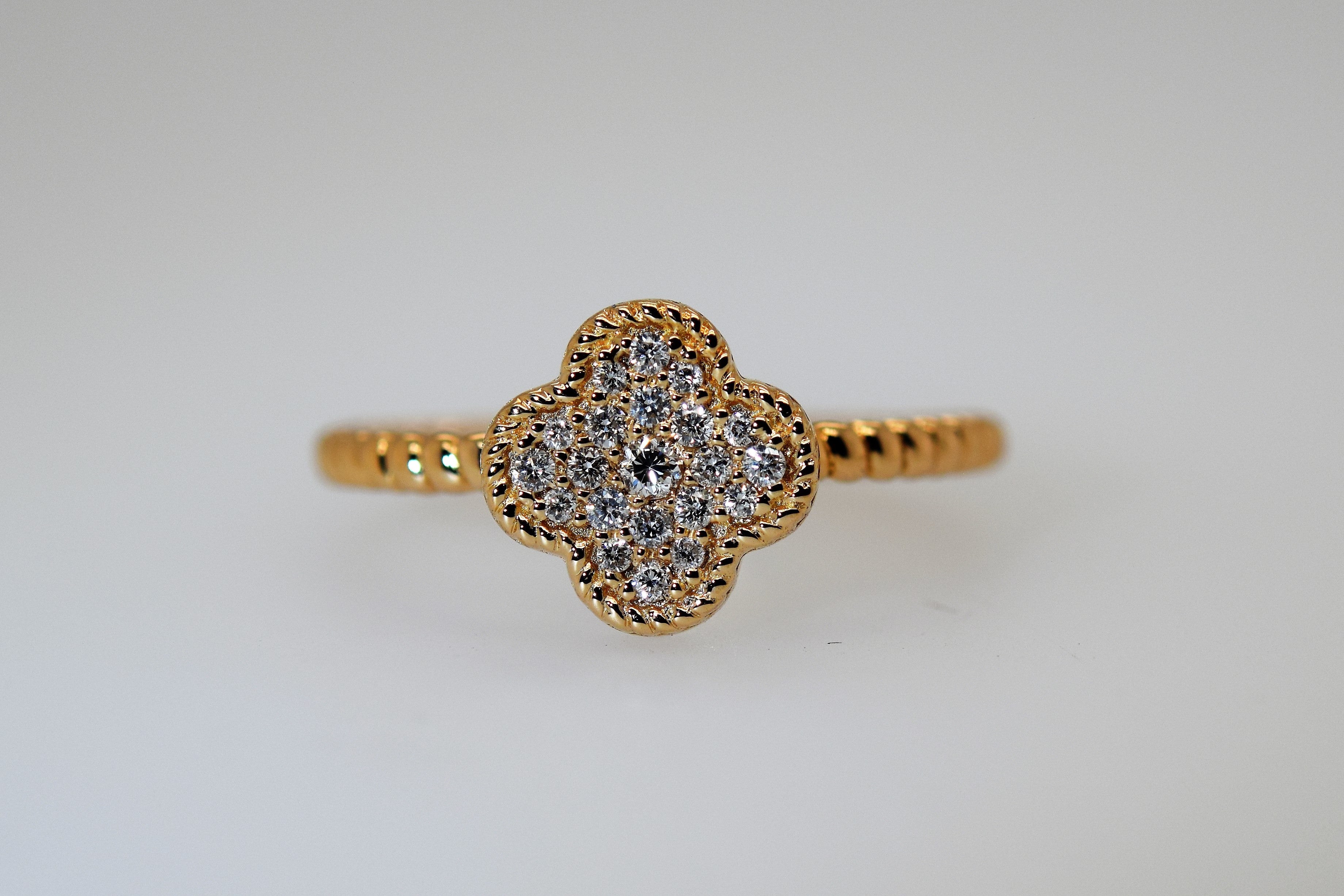 Four Leaf Clover Diamond Ring