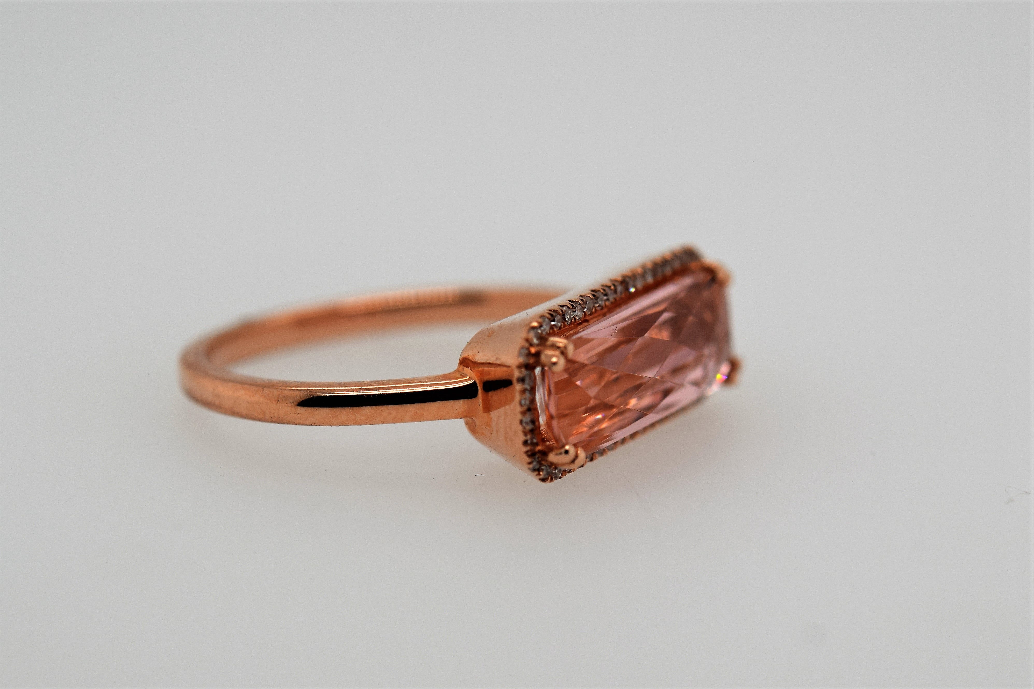 Morganite Diamond Rose Gold Ring