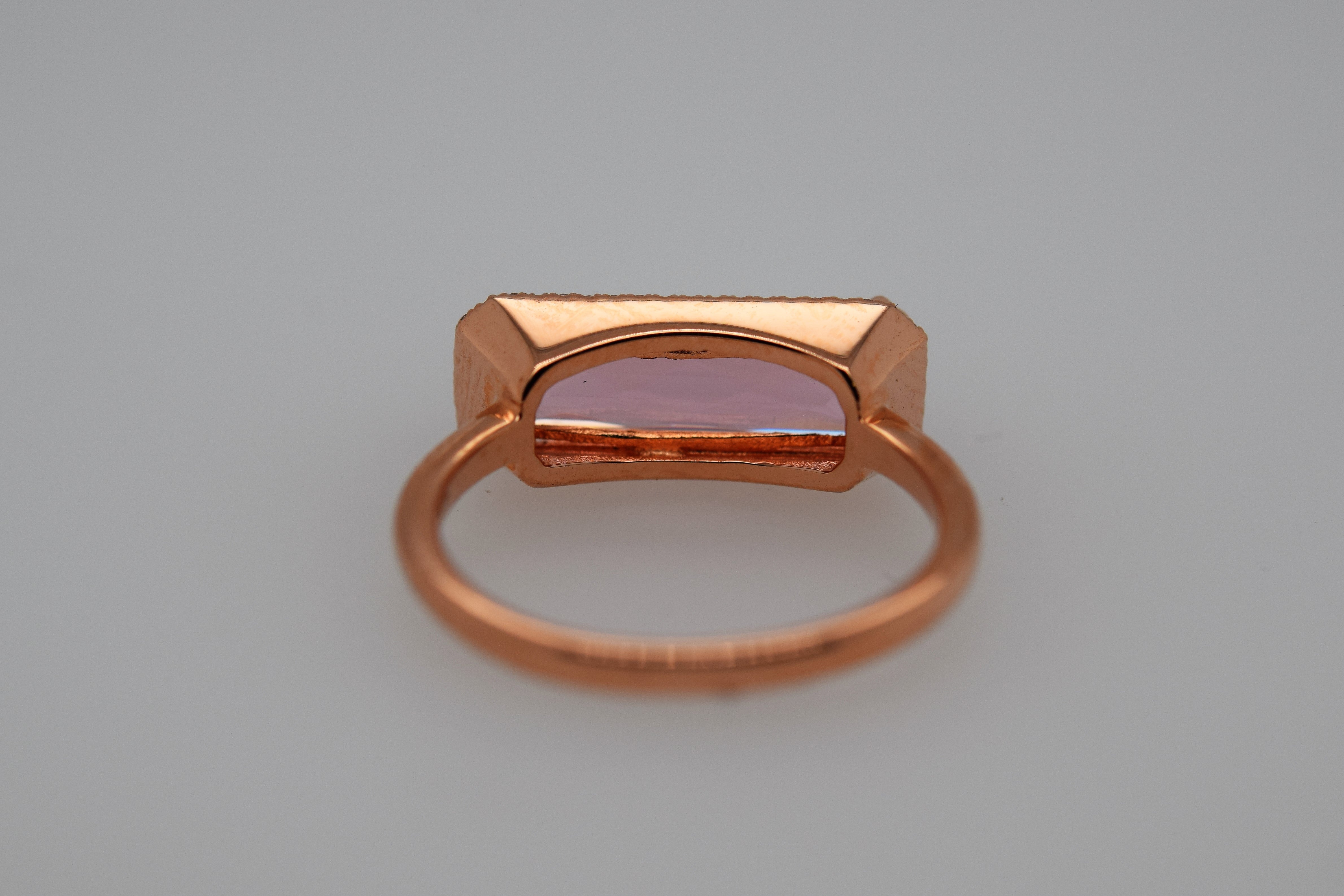 Morganite Diamond Rose Gold Ring