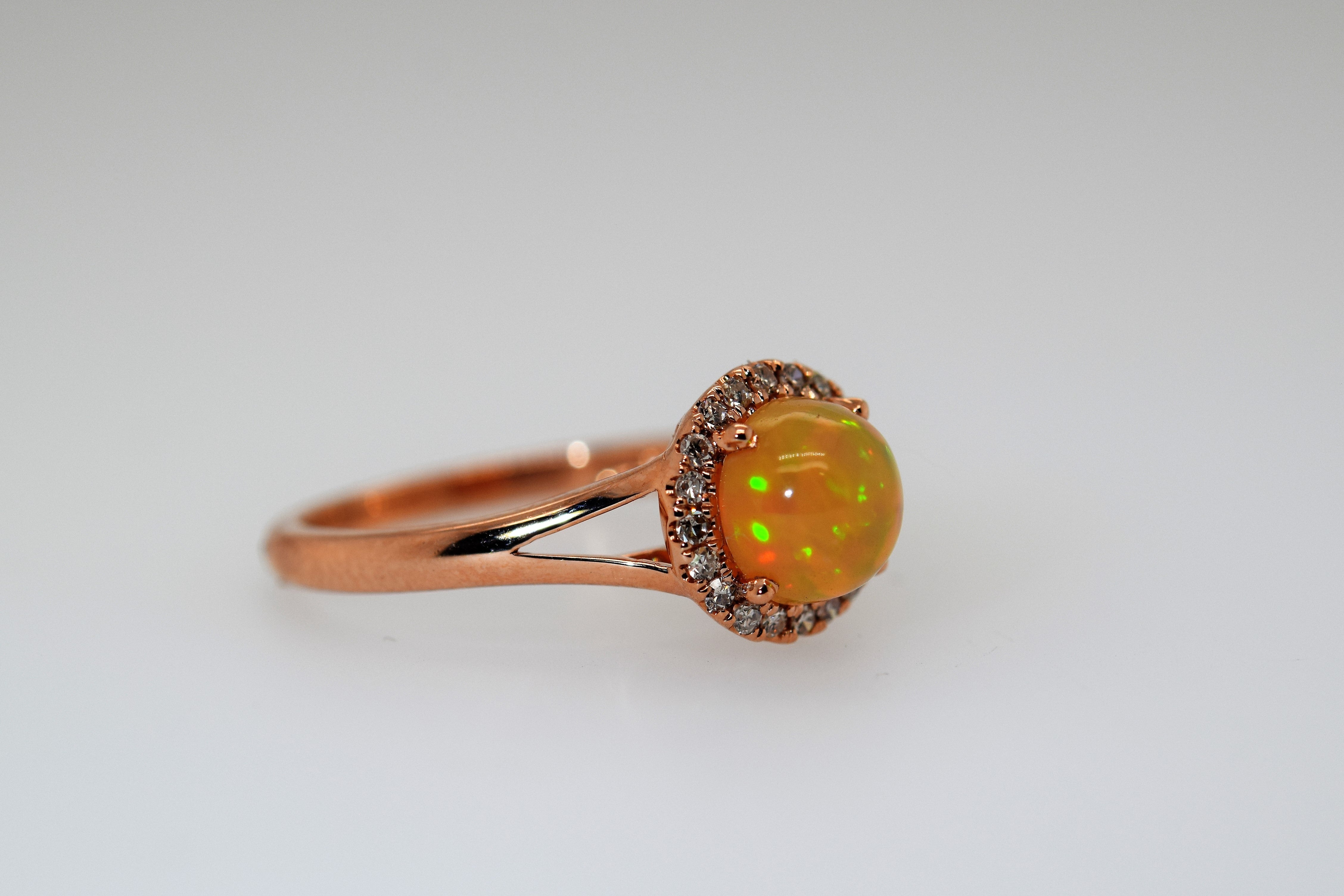 Genuine Opal Rose Gold Ring