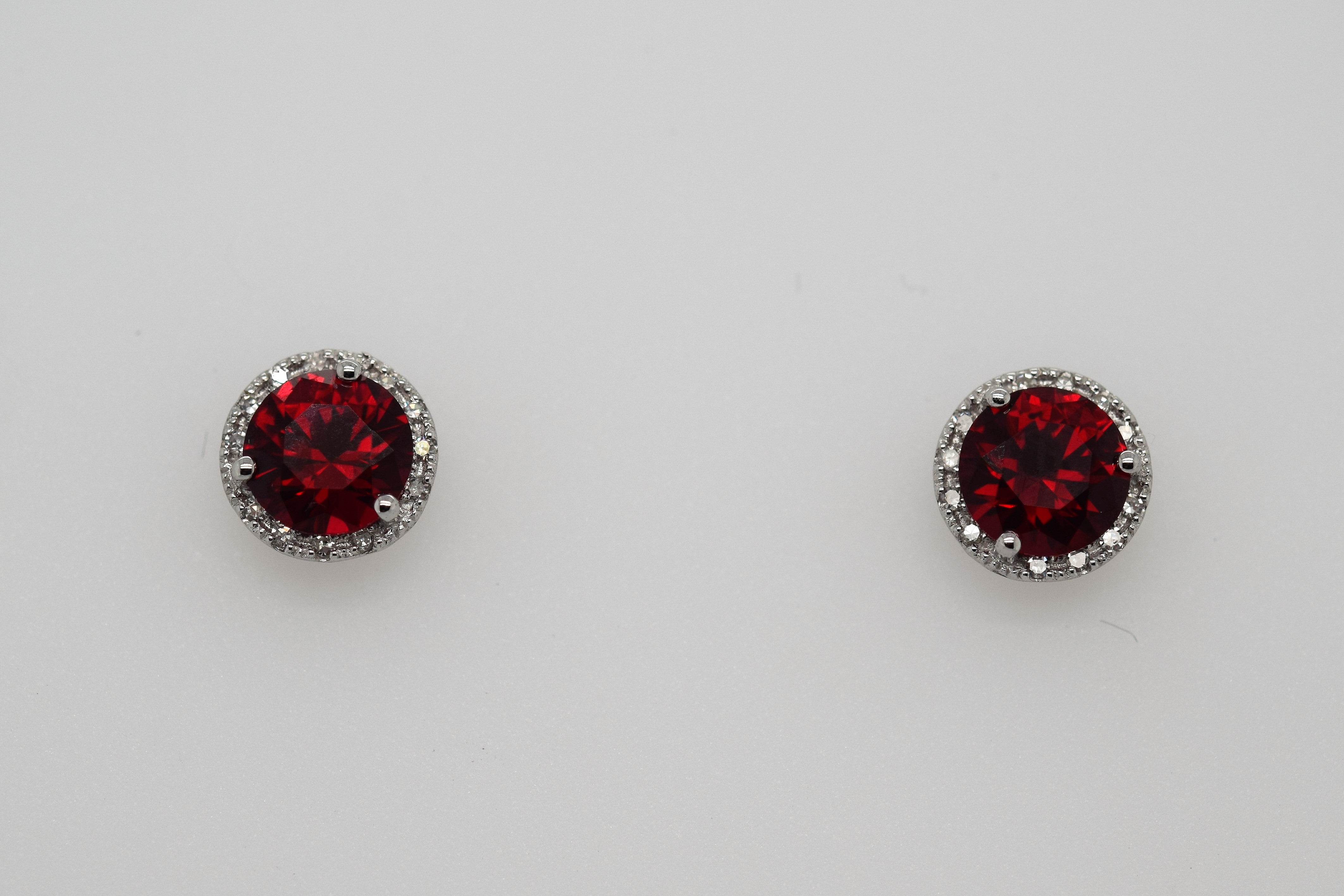 Genuine Garnet Stud Earrings