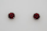 Genuine Garnet Stud Earrings
