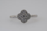 White Gold Diamond Four Leaf Clover Ring