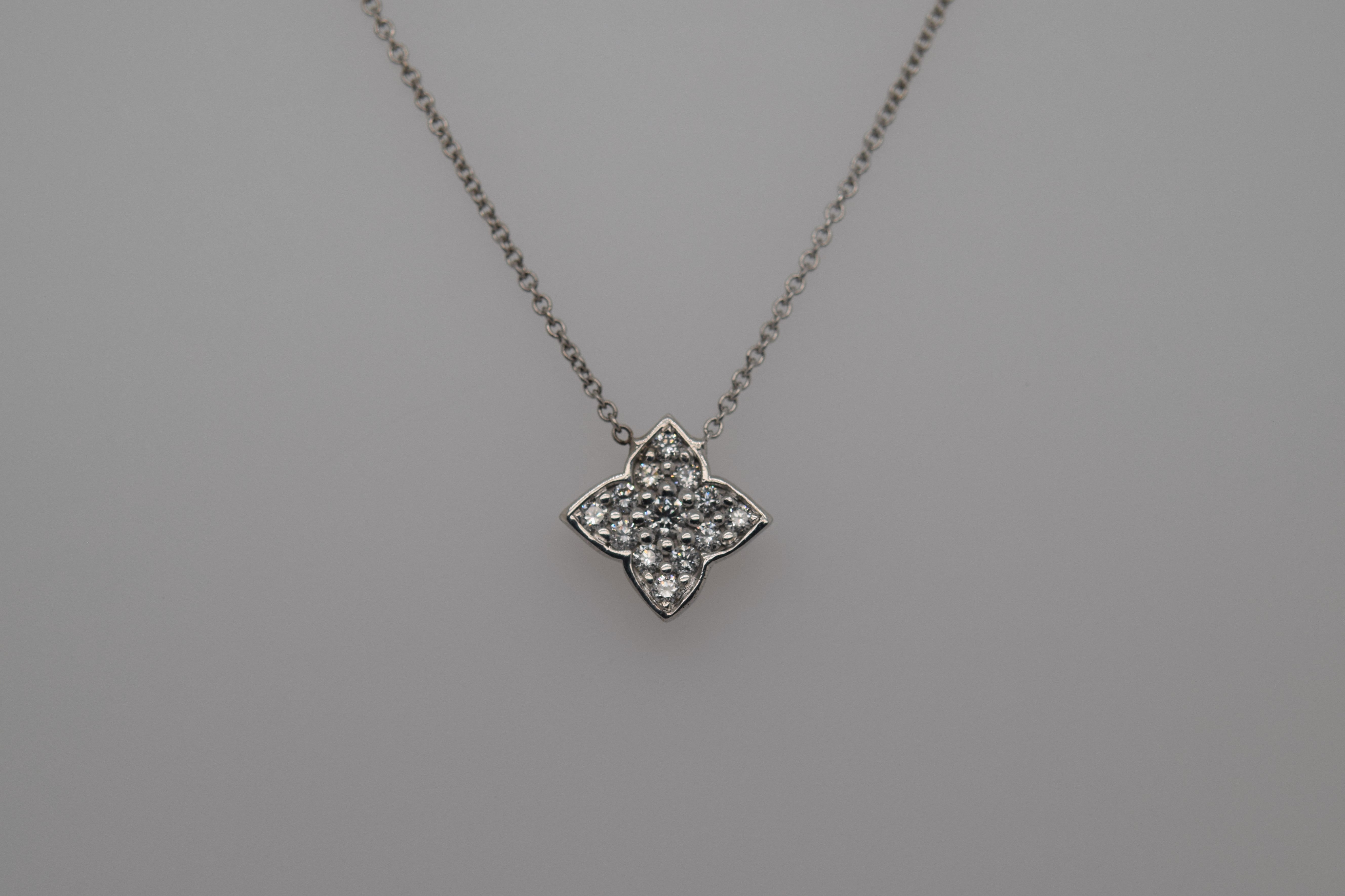 White Gold Diamond Flower Pendant