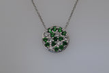 Natural Tsavorite Garnet and Diamond Necklace