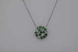 Natural Tsavorite Garnet and Diamond Necklace