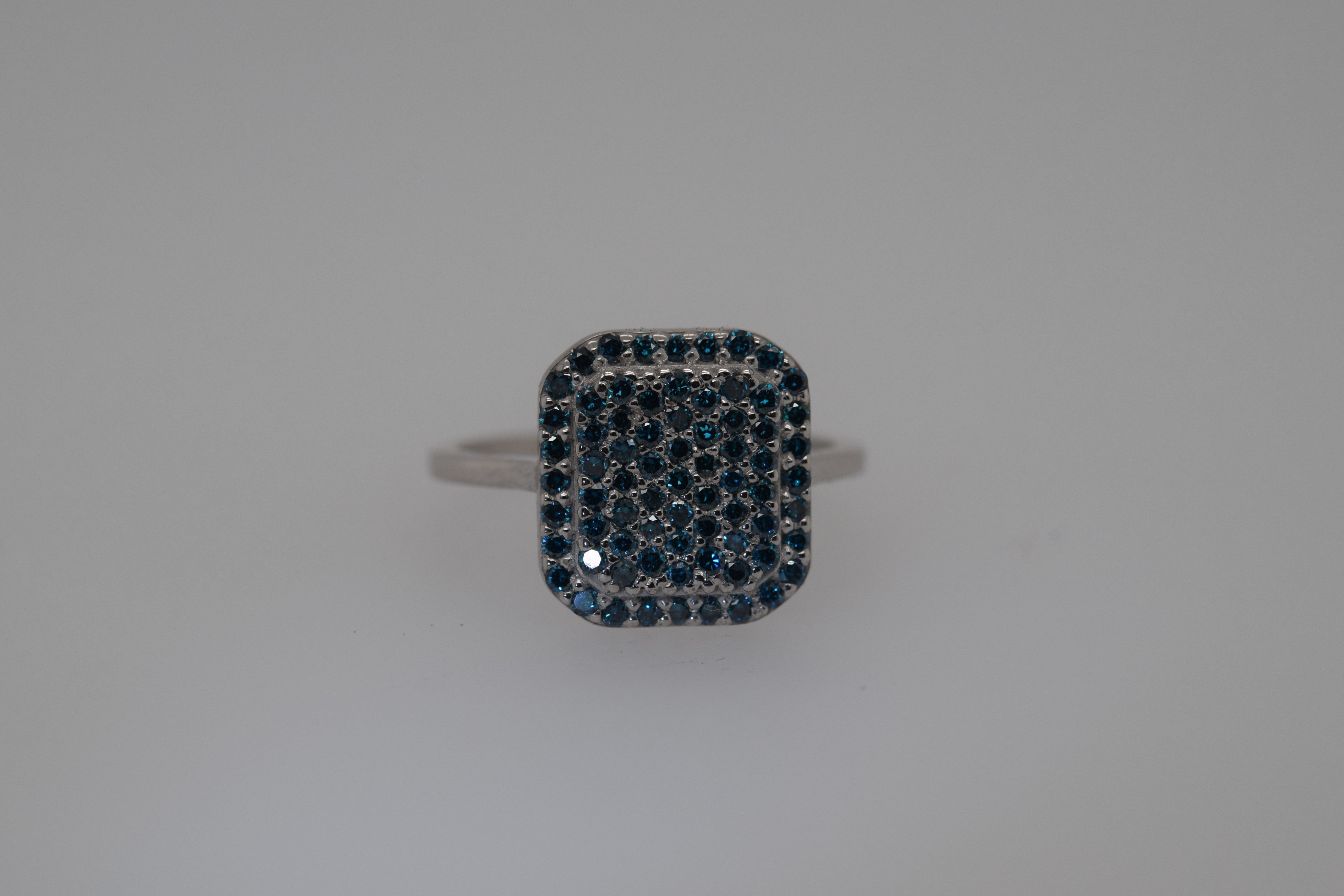 Blue Diamond Ring