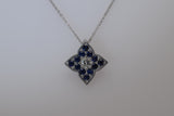 Sapphire Diamond White Gold Pendant