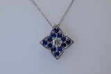 Sapphire Diamond White Gold Pendant