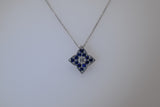 Sapphire Diamond White Gold Pendant