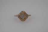18K Yellow Gold Diamond Clover Ring