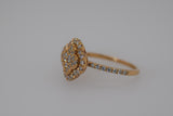 18K Yellow Gold Diamond Clover Ring