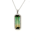 Bi Color Natural Tourmaline Pendant