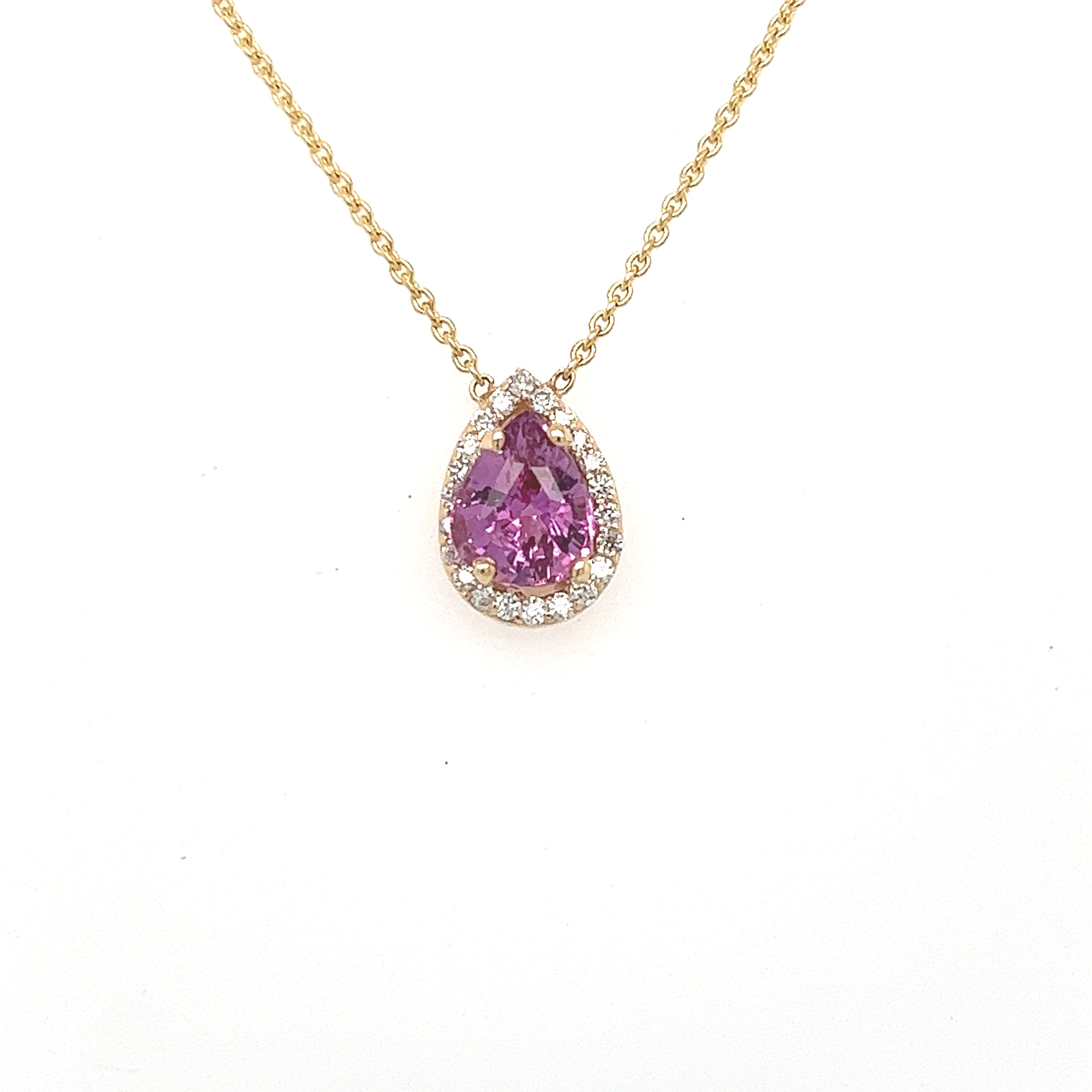 Tear Drop Pink Sapphire Pendant