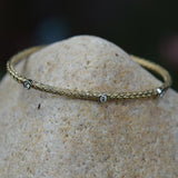 Woven Bracelet | Gold Bracelet |Gold Bangle |Handwoven | Diamond Bracelet | Dainty Bracelet | MinimalistBracelet| Stackable Bangle