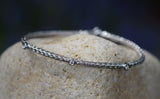 Woven Bracelet | White Gold Bracelet | White Gold Bangle |Handwoven | Diamond Bracelet | Dainty Bracelet | MinimalistBracelet