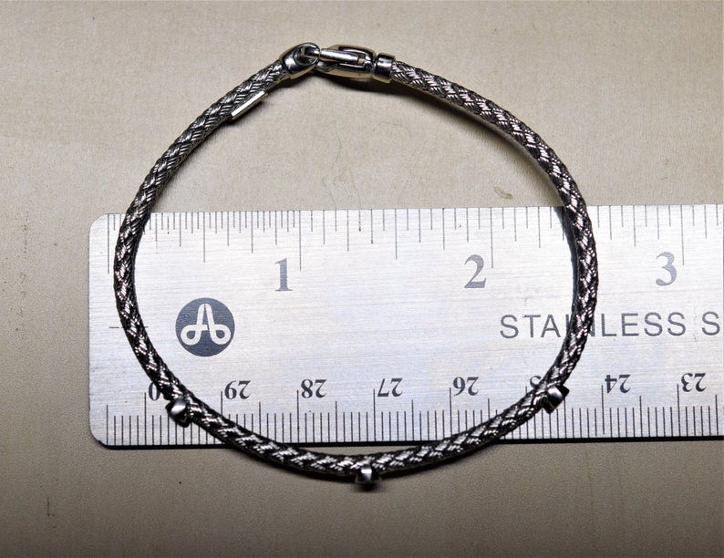 Woven Bracelet | White Gold Bracelet | White Gold Bangle |Handwoven | Diamond Bracelet | Dainty Bracelet | MinimalistBracelet