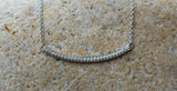White Gold Necklace | Bar Necklace | DiamondBar Necklace | Dainty Necklace| MinimalistNecklace | Pave Set Diamonds |14K White Gold