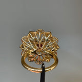 Custom Ring | Flower Ring | Intricate Ring | Statement Ring | Gold Ring | Garnet Ring | Orange Gemstone | Diamond Ring | Large Ring
