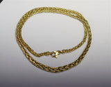 Yellow Gold Chain | Woven Chain | Wheat Chain | Chain Necklace | Gold Necklace | Pendant Necklace | Simple Chain | MinimalistJewelry