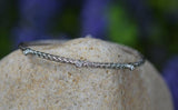 Woven Bracelet | White Gold Bracelet | White Gold Bangle |Handwoven | Diamond Bracelet | Dainty Bracelet | MinimalistBracelet