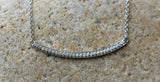 White Gold Necklace | Bar Necklace | DiamondBar Necklace | Dainty Necklace| MinimalistNecklace | Pave Set Diamonds |14K White Gold