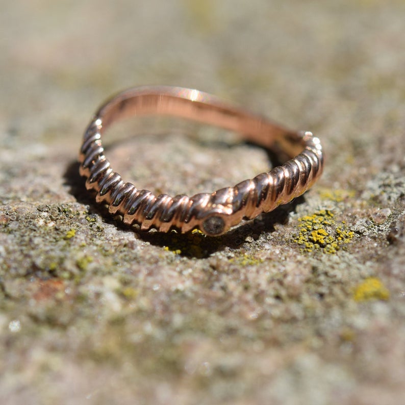 Twisted Knot Ring | Rose Gold Ring | Dainty Ring |Stackable Ring | DiamondRing |Stacking Ring | Braided Ring | Minimalist Ring | 14K Gold