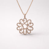 Rose Gold & Diamond Scroll Necklace