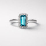 Emerald Cut Blue Zircon