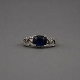 Sapphire Ring Basket Weave Band