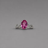 Non-Heated Oval Pink Sapphire Ring