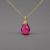 Lab Pink Sapphire Pendant