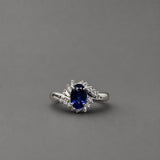 Oval Blue Sapphire Cocktail Ring