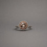 Double Halo Morganite Ring