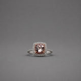 Morganite Halo Ring
