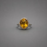 Yellow Beryl Oval Ring