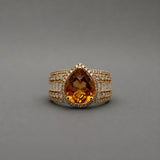 Pear Shaped Citrine Ring