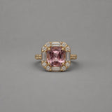 Pink Tourmaline Halo Ring
