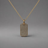 14k Yellow Gold and Diamond Dog Tag