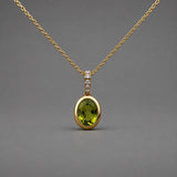 Oval Bezel Set Peridot