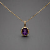 Oval Bezel Set Amethyst