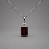 Emerald Cut Garnet Pendant