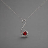 Garnet Drop Pendant Necklace