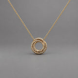White Diamond Circle Necklace