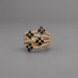 Diamond and Sapphire Flower Ring
