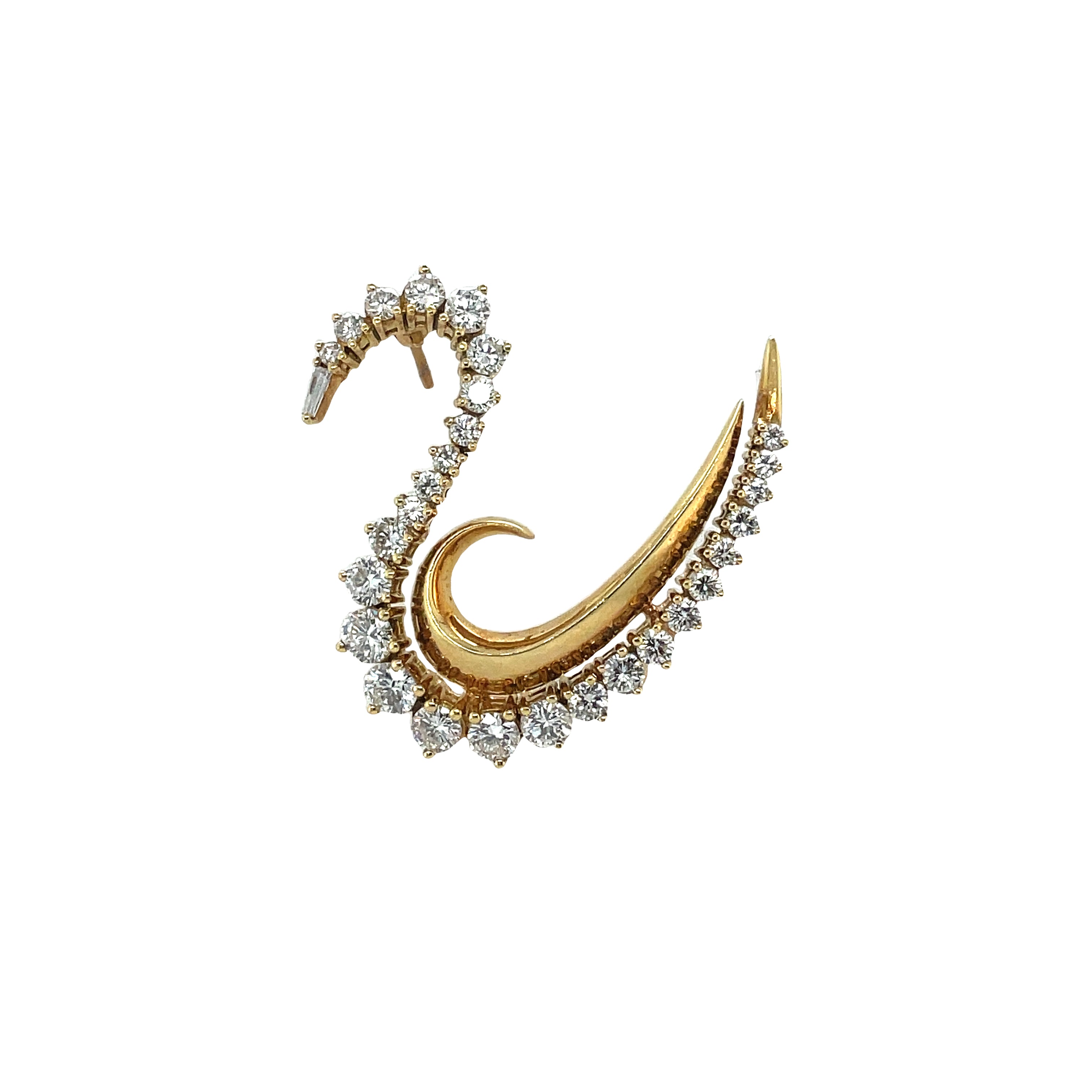 Vintage Delicate Gold Swan pin