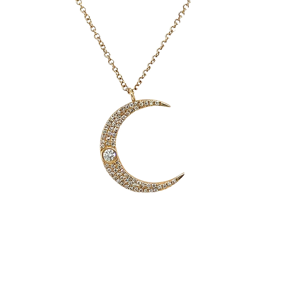 Waning Cresent Moon Pendant – virtue jewelers